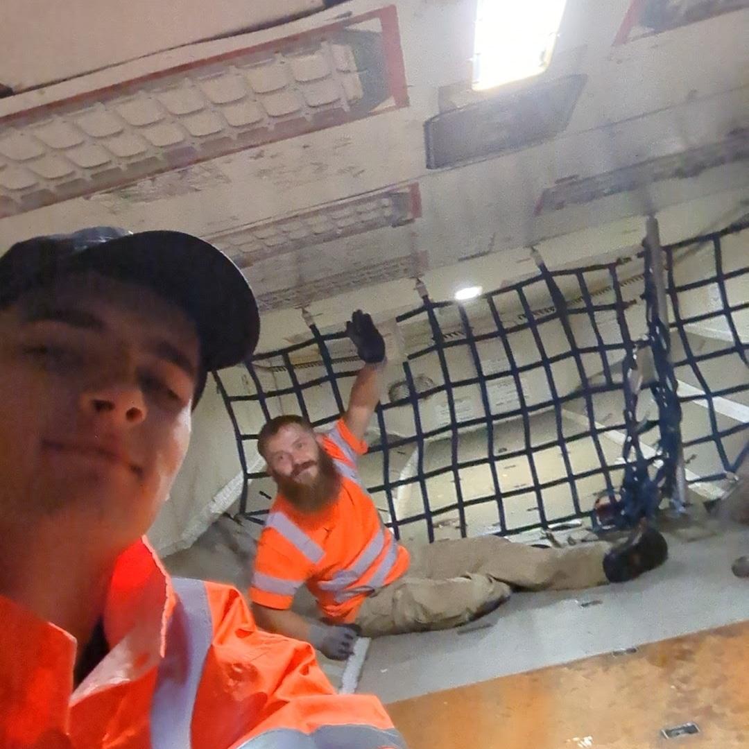 Bradley Shipes on the ramp in front of a Spirit Airlines aircraft